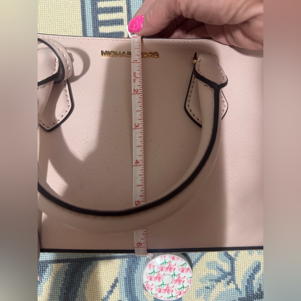NWOT Michael Kors Small Valerie Pebbled Leather Satchel W/ Crossbody Strap Pink - Picture 7 of 9